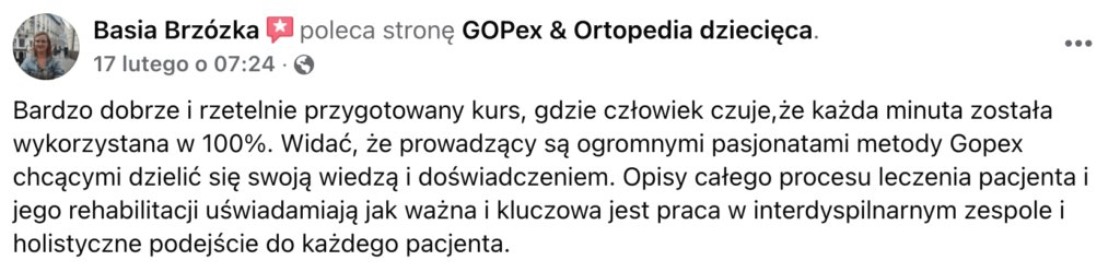 Opinia o kursie