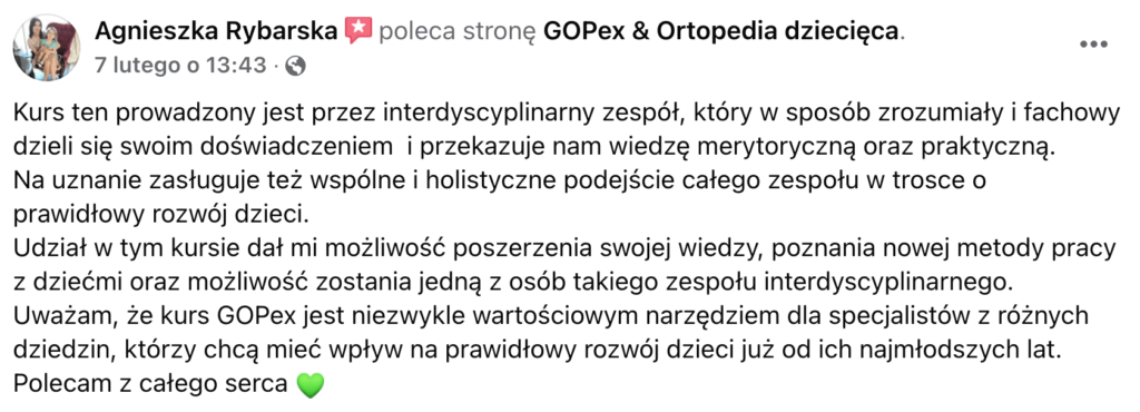 Opinia o kursie